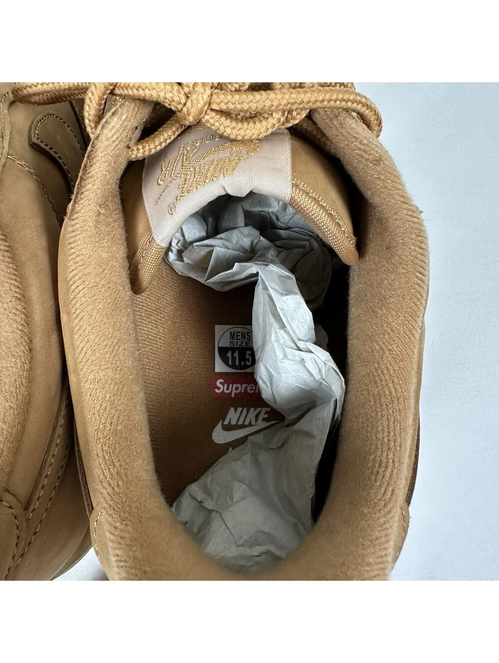 Size 11.5 - Nike Air Force 1 Low SP x Supreme Wheat 2021 - DN1555-200